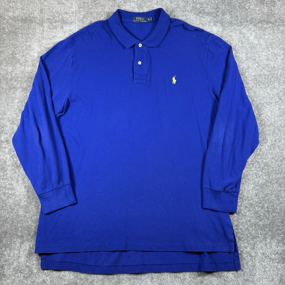 Polo Ralph Lauren Shirt Men's XL Blue Long Sleeve Cotton Casual Preppy